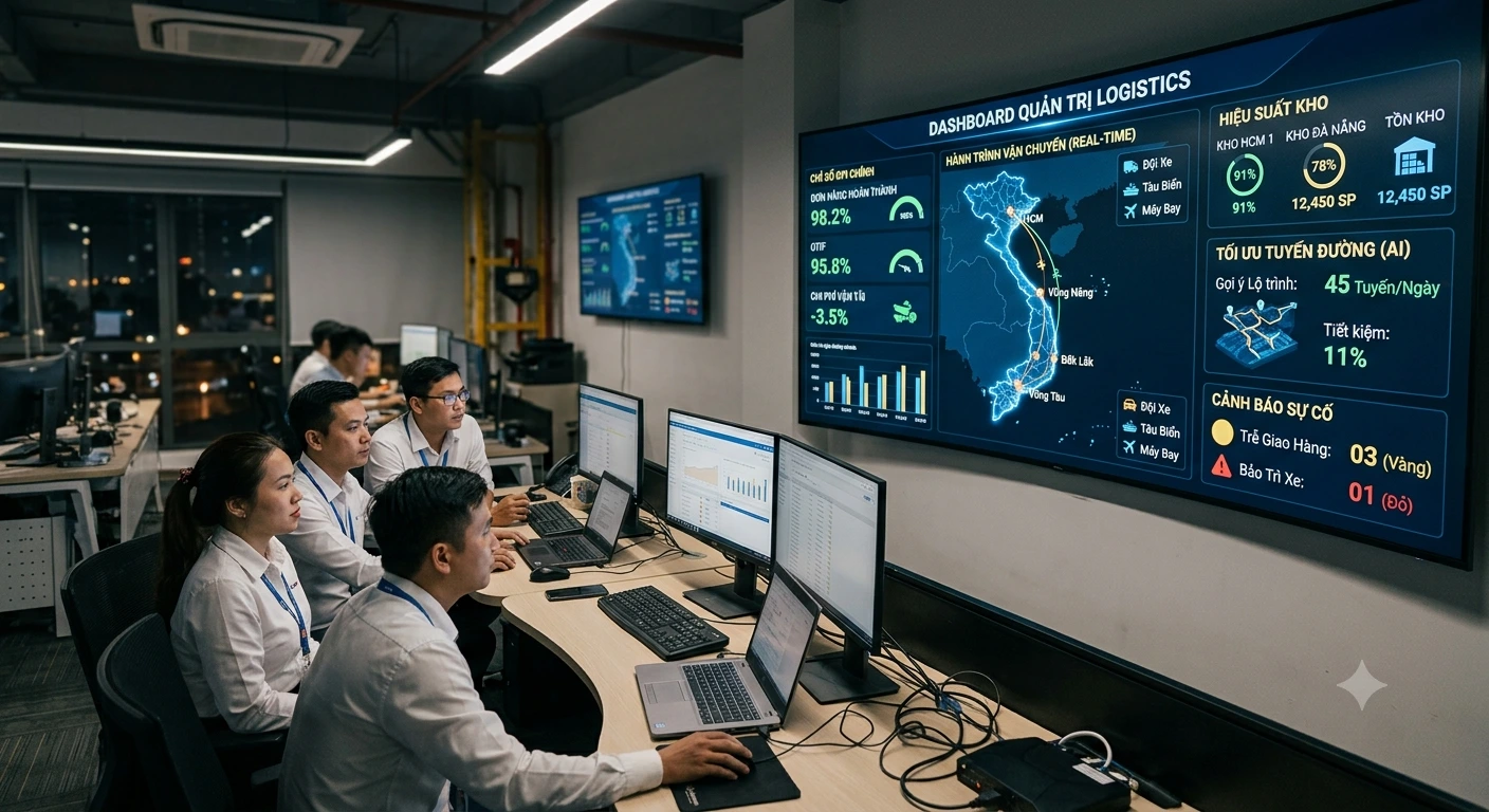 Dashboard quản trị cho doanh nghiệp logistics